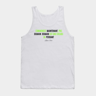 Commencer MAINTENANT, pas DEMAIN... (Simple) | Version Vert Tank Top